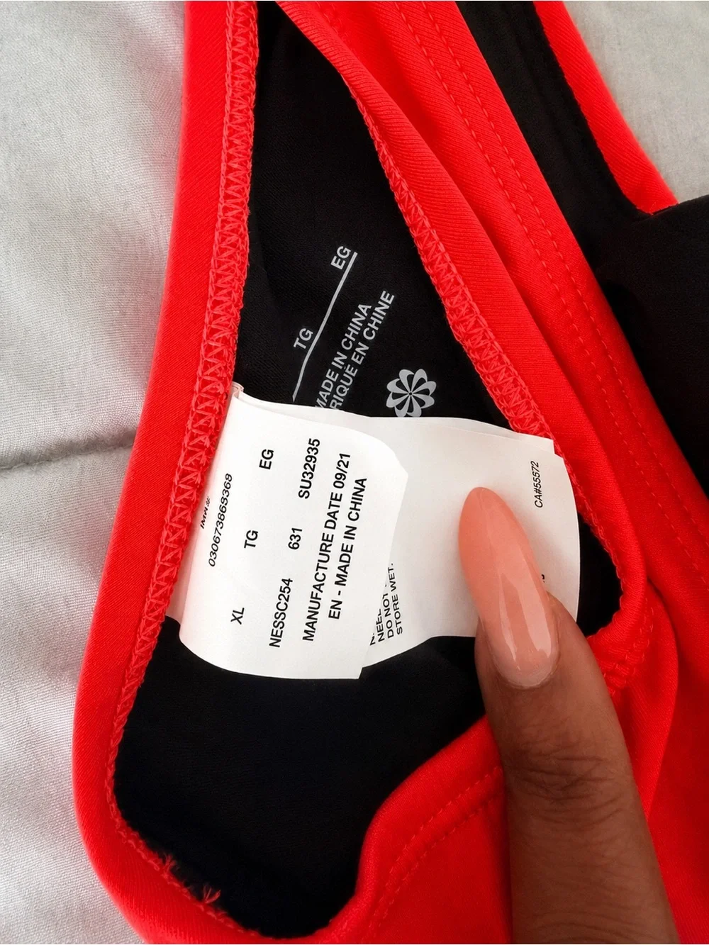 Nike Red One-Piece Swimsuit with Black Accents
